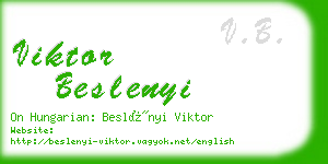 viktor beslenyi business card